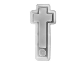 Molde silicona porta velas cruz 